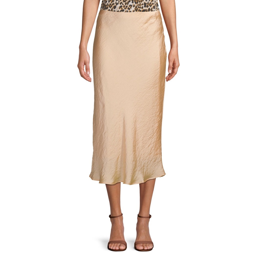 Gold/Champagne Alex & Andy Satin Midi Skirt